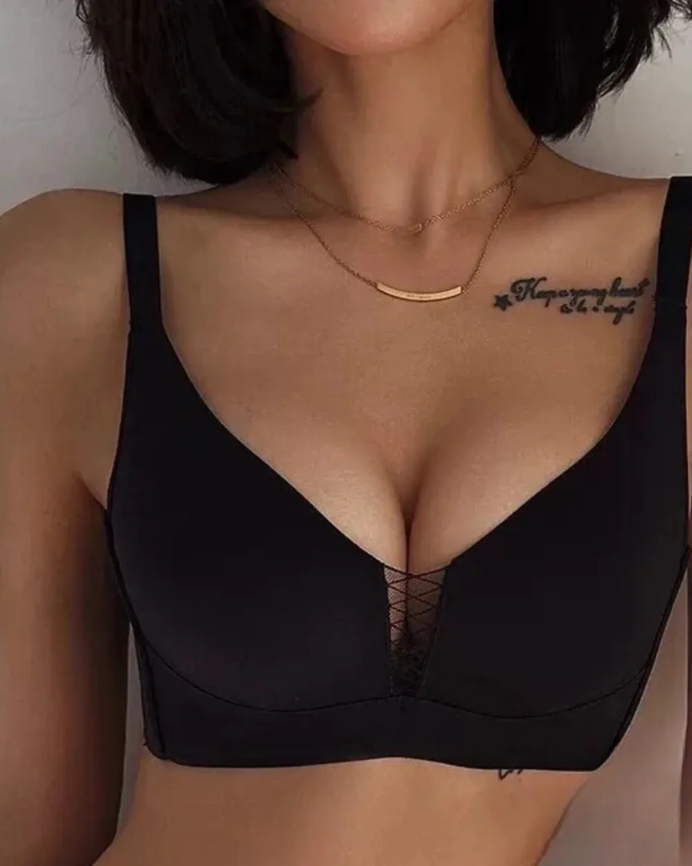 Soft Cup Bra with Decorative Mesh