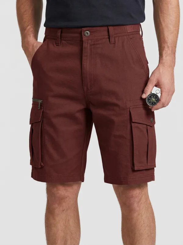 Men's Multi-Pocket Zip-Fly Slant-Pocket Cargo Shorts