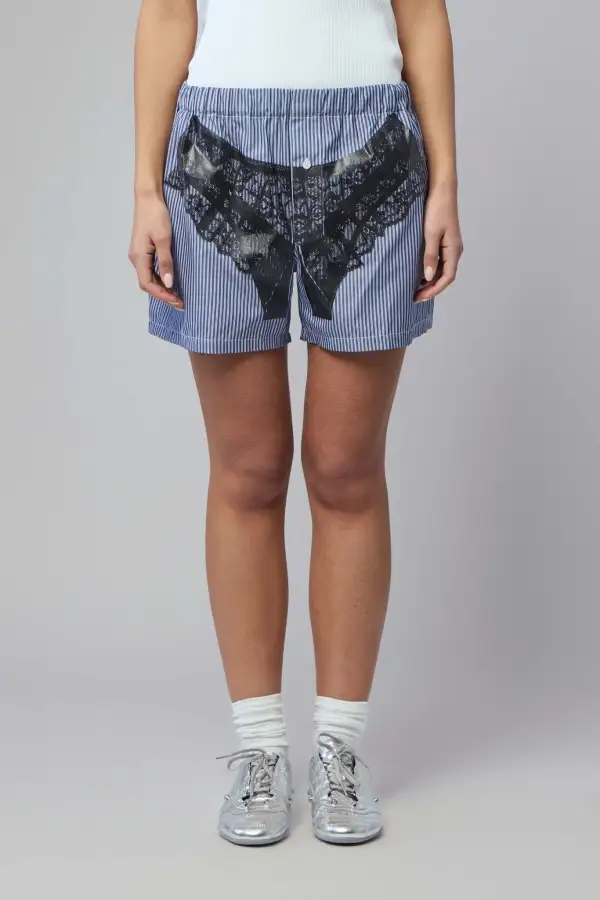 Cotton Striped Shorts