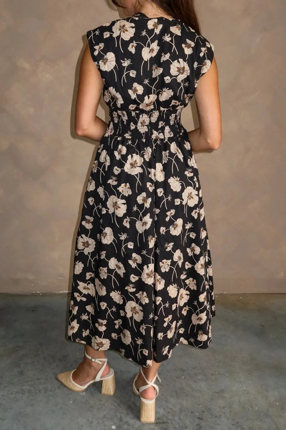Floral V-Neck Midi Dress