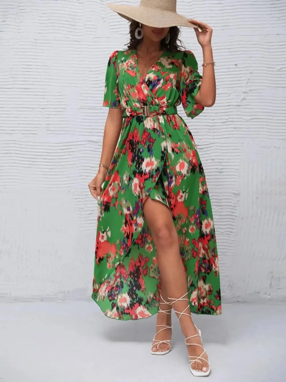 Surplice Neck Maxi Dress