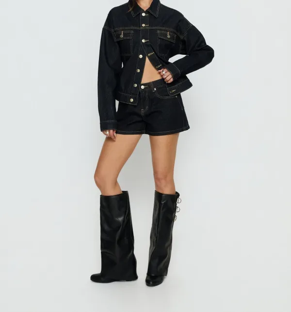 Raw Denim Cinched Jacket