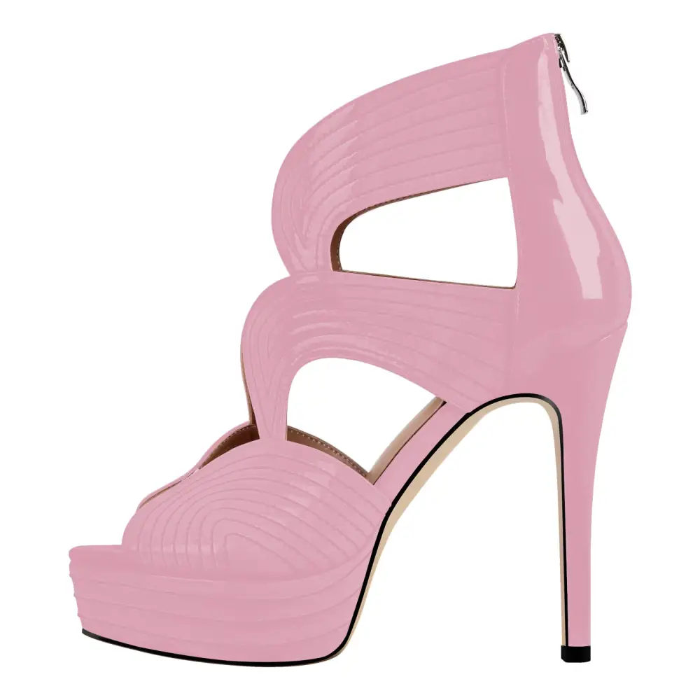 Open Toe Platform Hollow Stiletto Bootie Sandals