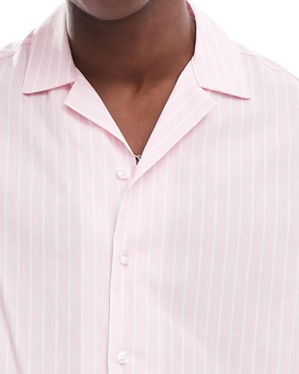 Oversized Boxy Shirt In Pink Pinstripe