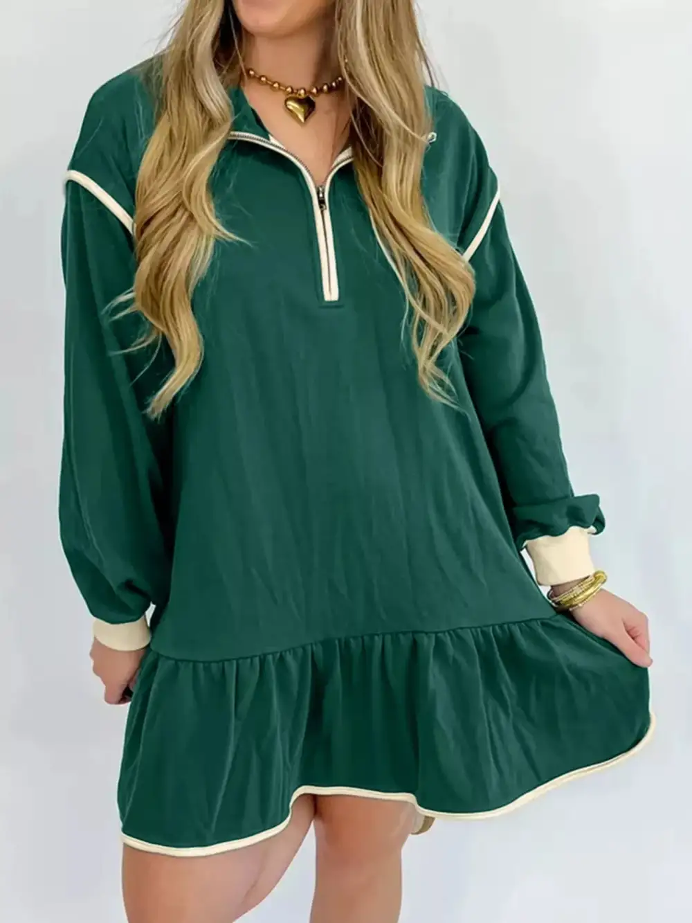 Ruffle Drop Shoulder Mini Dress