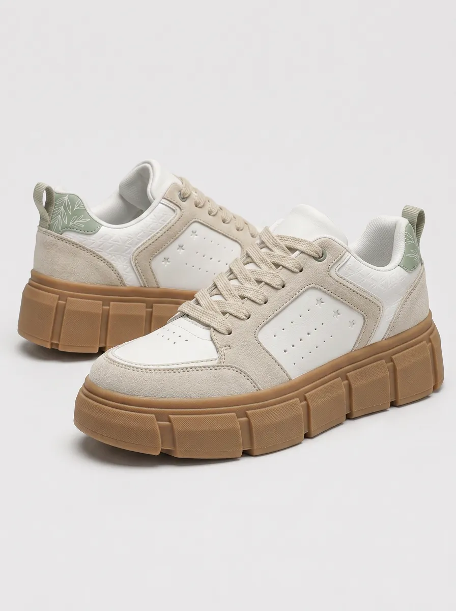 Men's Street Casual Botanical Leaf Patterned Retro Skate Shoes