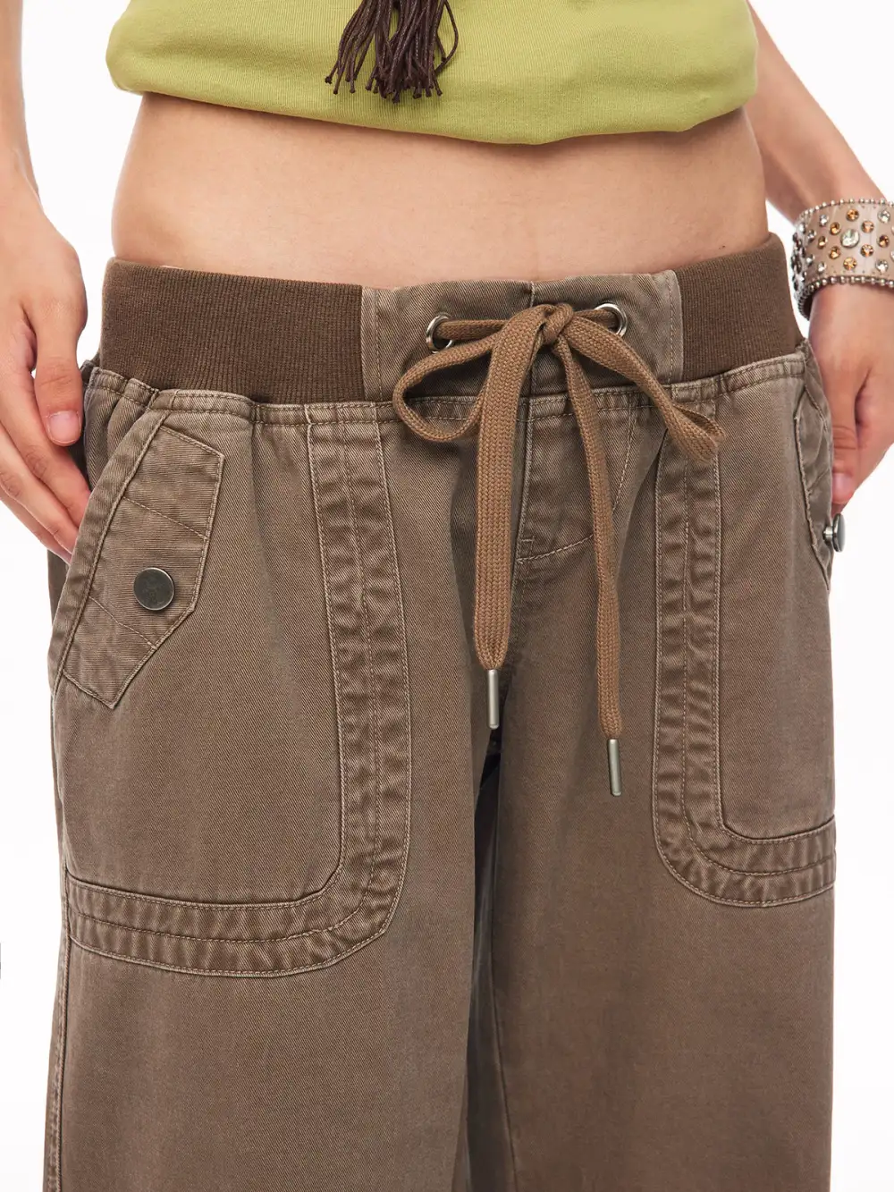 Straight-Leg Multi-Pocket  Pants