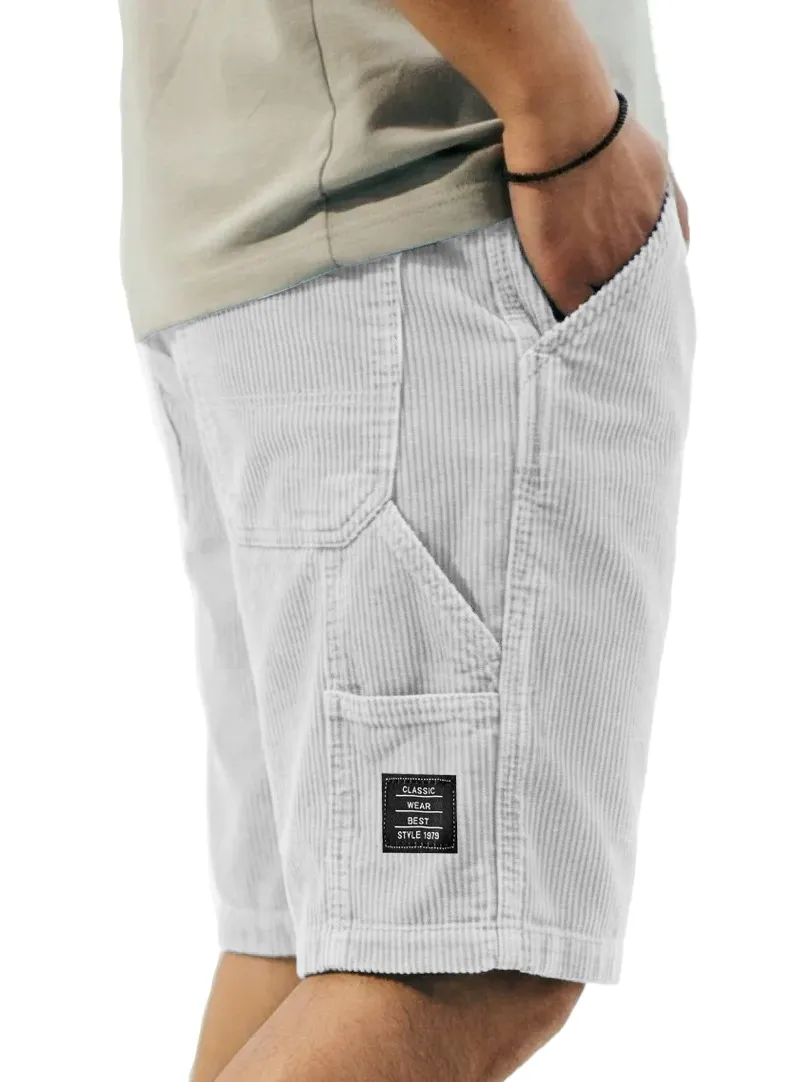 Textured Utility Pocket Relaxed Shorts