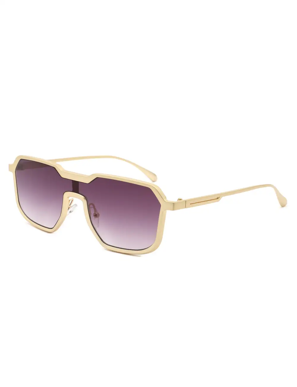 Matte Square Geometric Frame Sunglasses