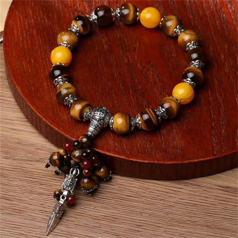 Natural Tiger Eye Agate Dragon Vein Agate Bracelet