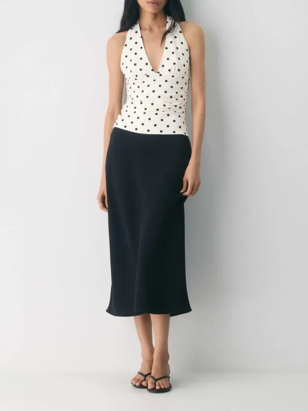 High-Waist Bias Cut Skirt
