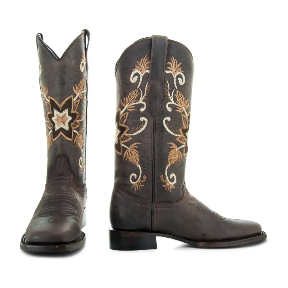 Women's Everyday Square Toe Floral Embroidered Cowgirl Boots