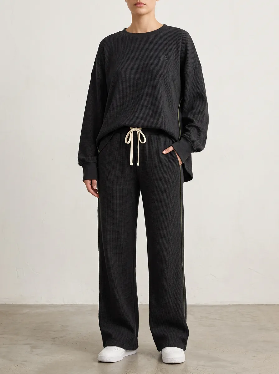 Unisex Weekend Waffle Knit Long Sleeve Top