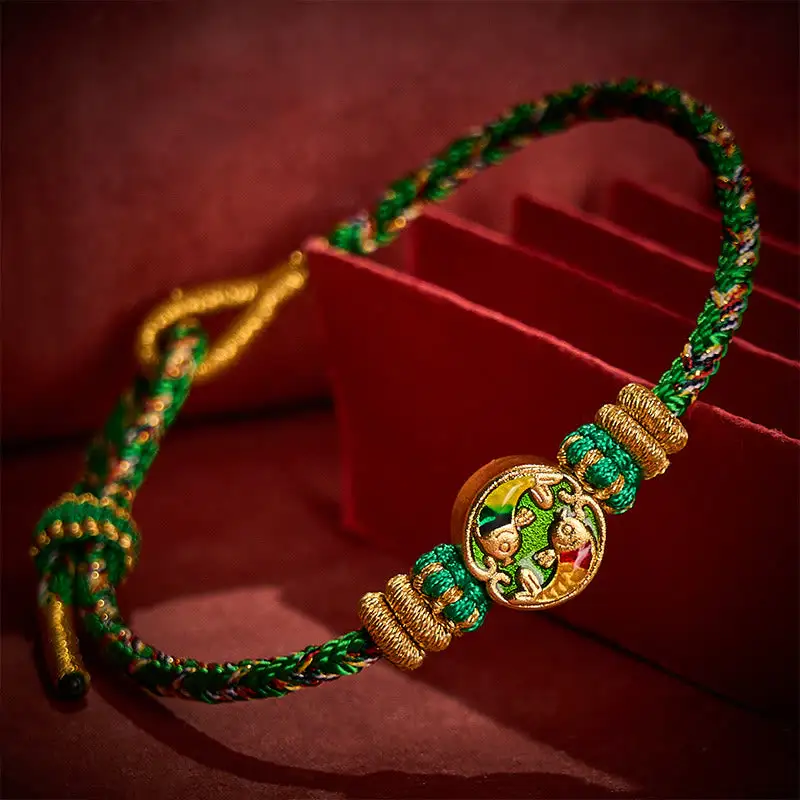 Hand Woven String Double Koi Fish Rope Bracelet