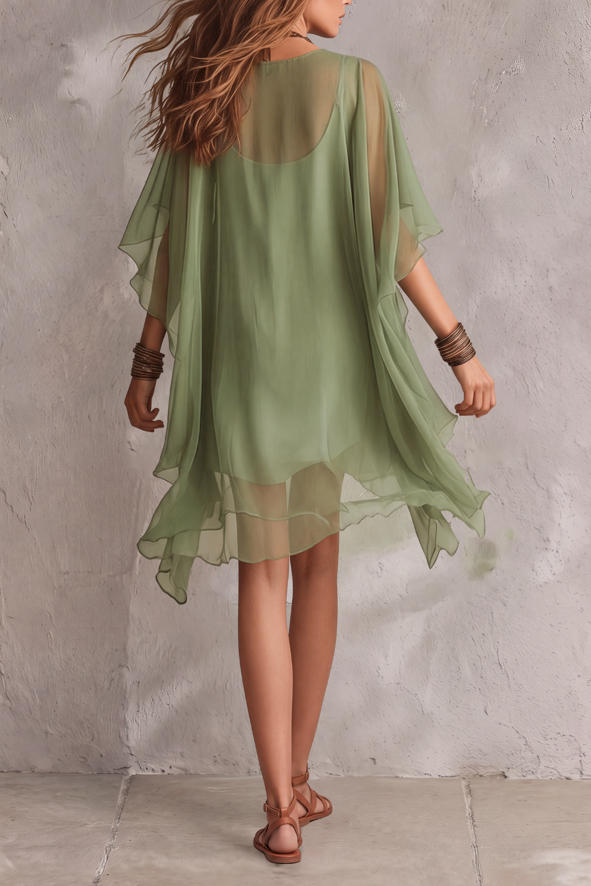 Classic Plunge Neck Mini Dress