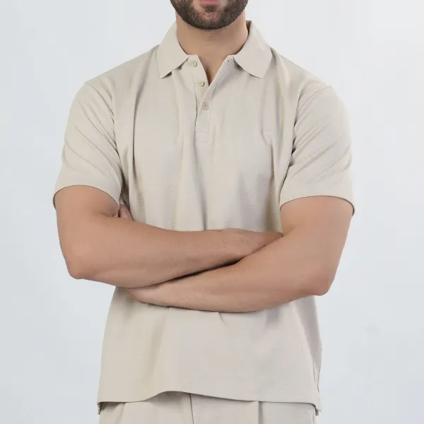 Men's Clean Versatile Polo Collar T-Shirt