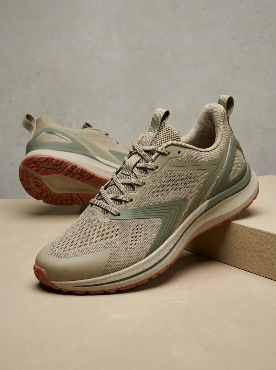 Men's Outdoor Tactical Khaki Mesh Printed Running Shoes