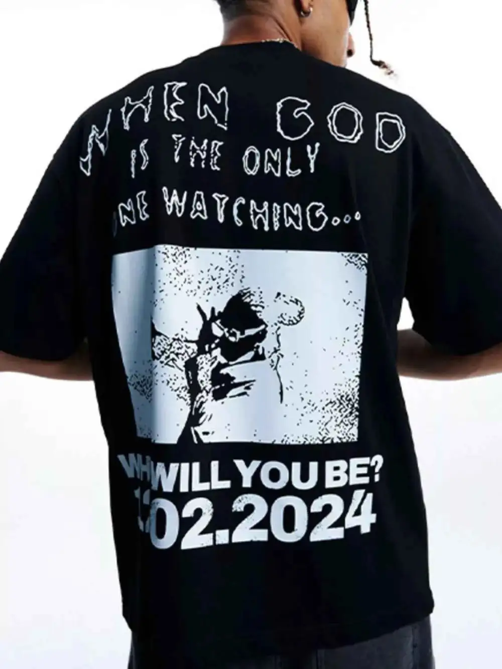 Round Neck Graphic Statement T-Shirt