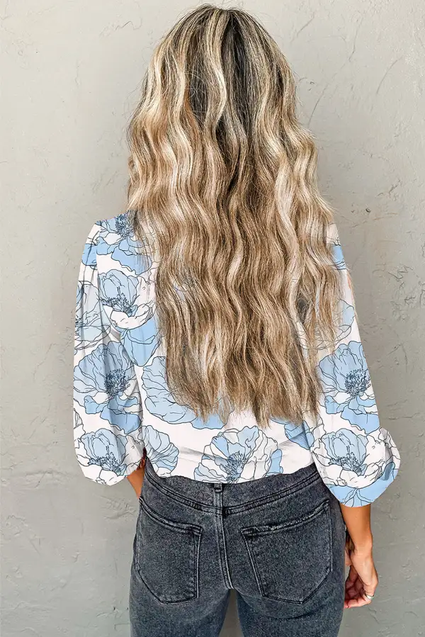 Easy Floral Frill Detail Blouse