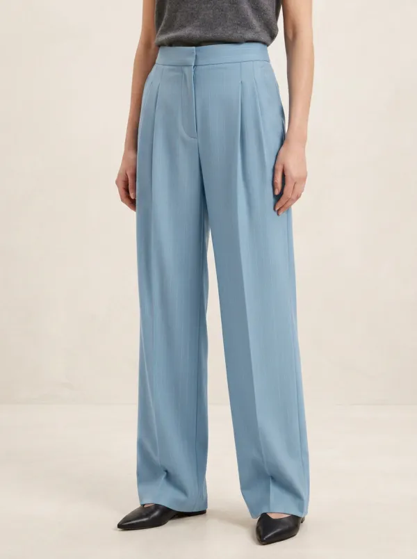 Everyday Pinstripe High Rise Wide Leg Trousers