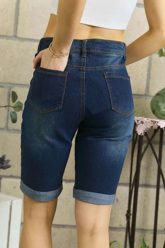 Denim Distressed Shorts