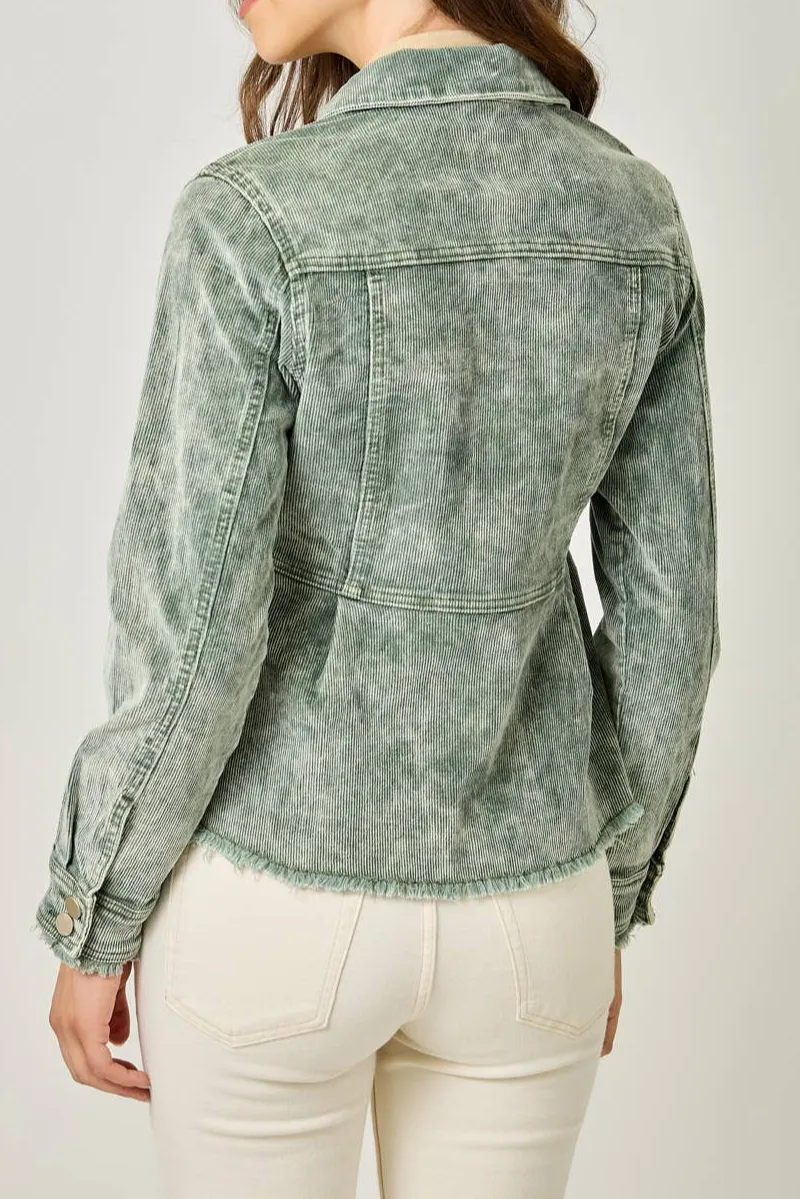 Women’s Washed Denim Peplum Jacket