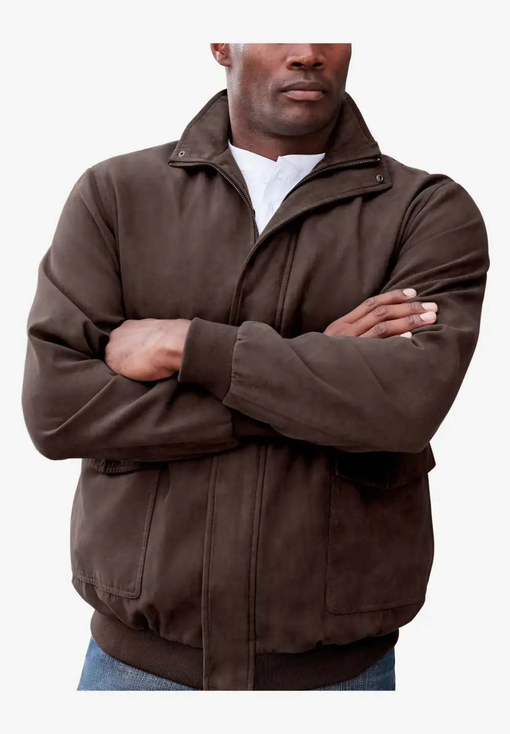 Microsuede Bomber Jacket