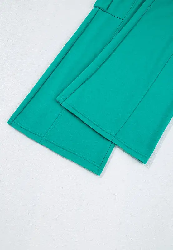 Round Neck Long Sleeve Top And Drawstring Pants Set