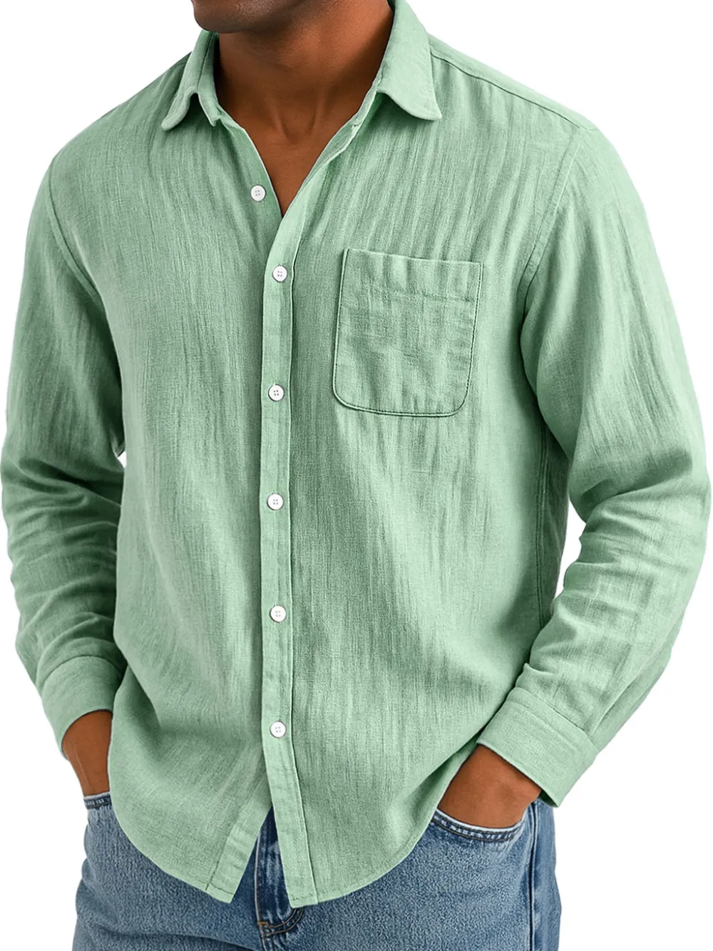 Everyday Cotton Linen Pocket Shirt