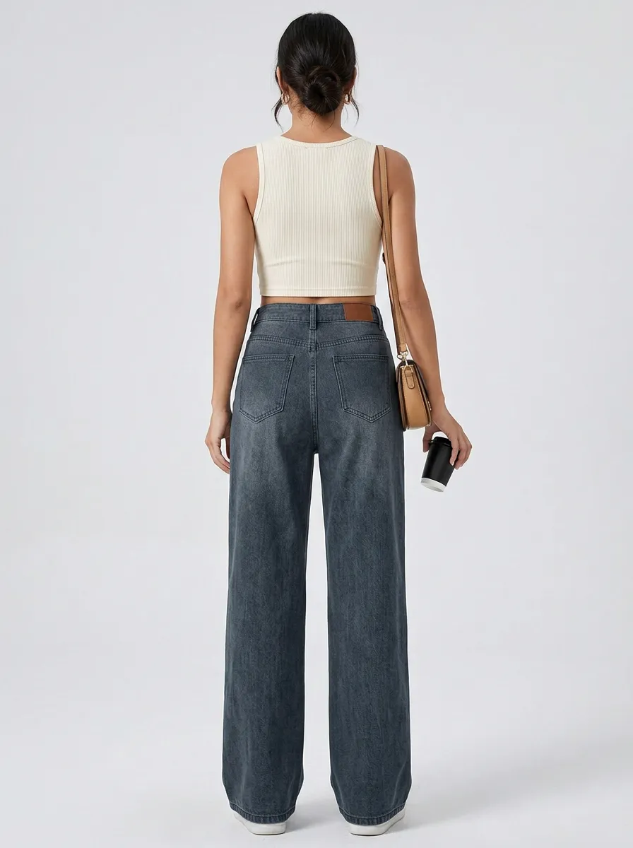 Women's Wide Leg Casual Denim Jeans