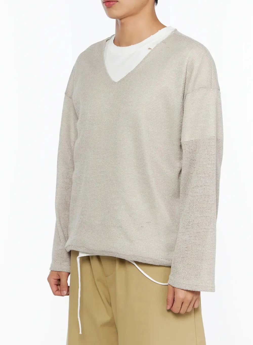 Men's V-Neck Summer Knit Top