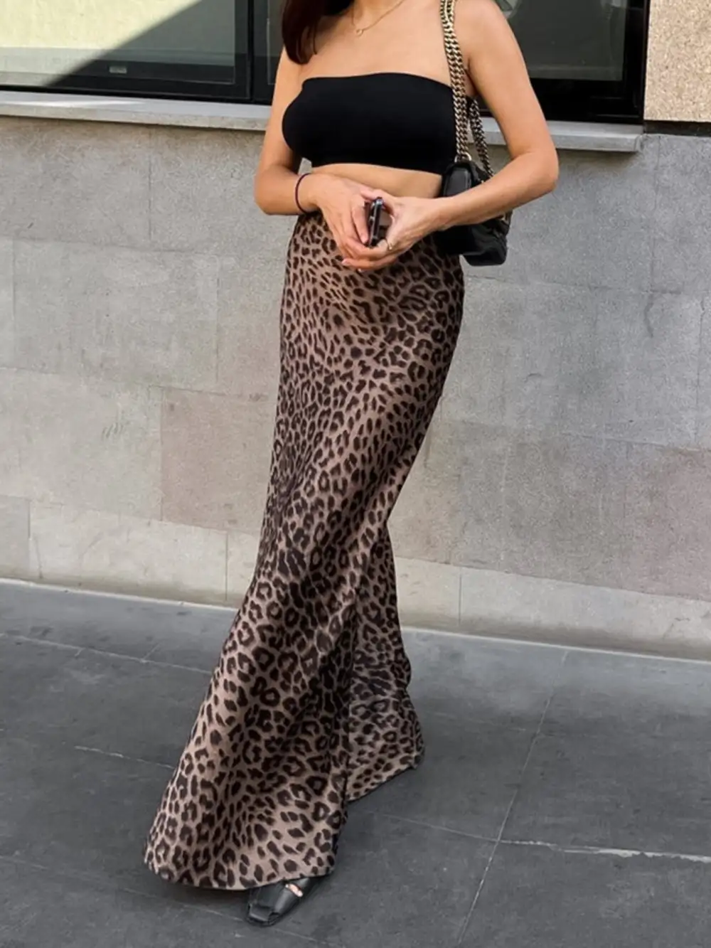 Comfort Printed Leopard Skirt
