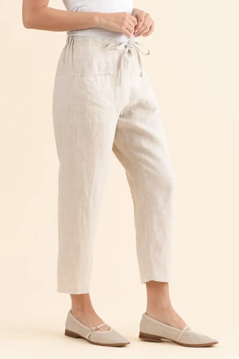 Linen High Rise Drawstring Pants