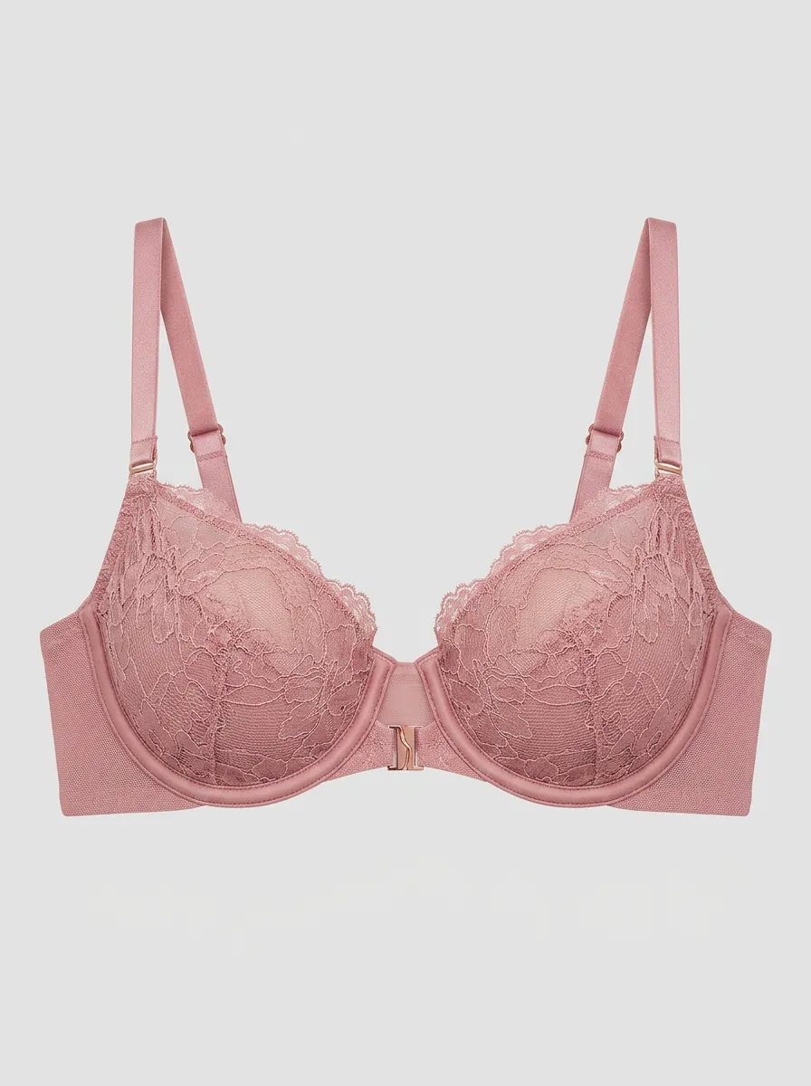 Women's Front-Closure Underwire Seamless Scalloped-Edge Bra