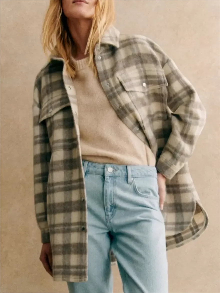 Checkered Grey Shacket