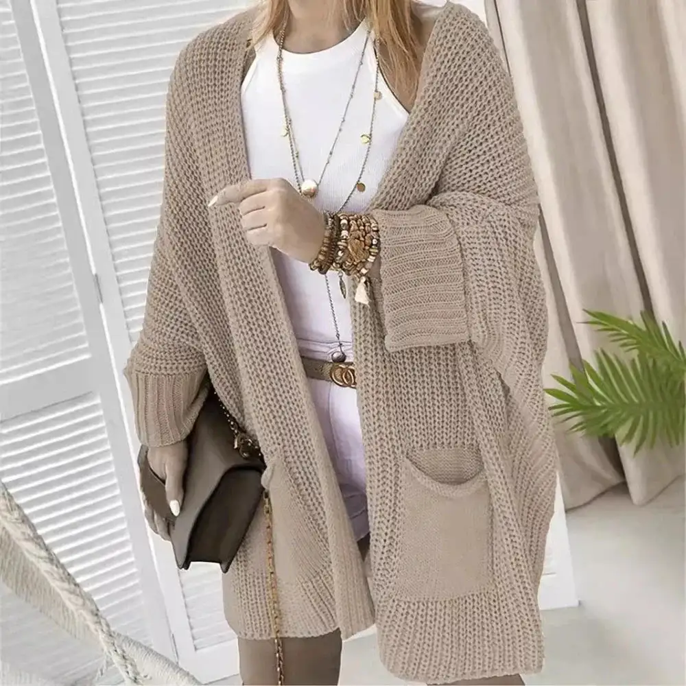 Oversized Hooded Midi-Knit Coat