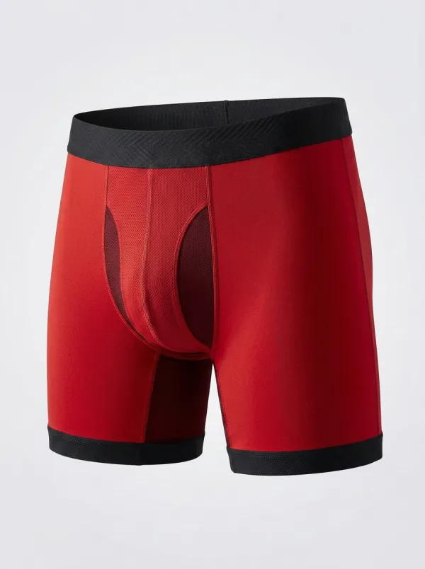 Men's Athletic Performance Mesh Panel Printed Boxer Briefs