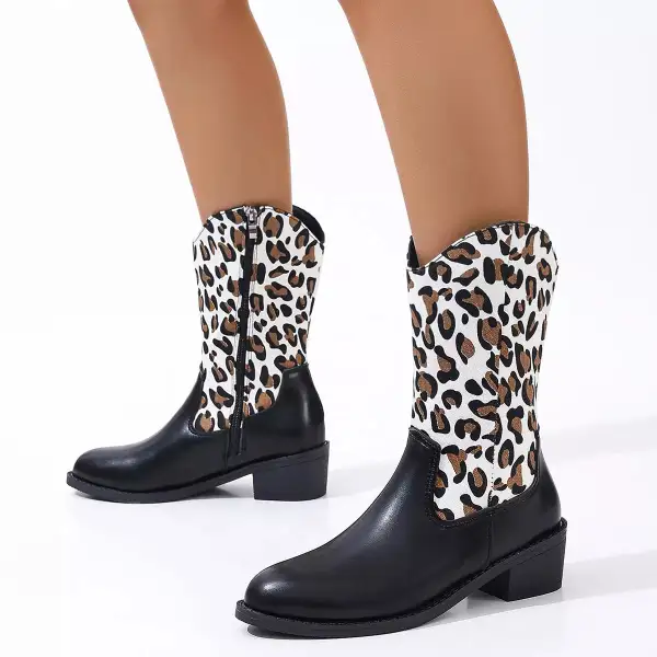 Relaxed Pointed Toe Block Heel Boots
