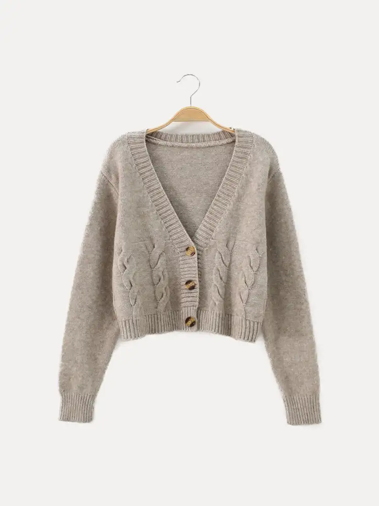 Cropped Button Up Cardigan
