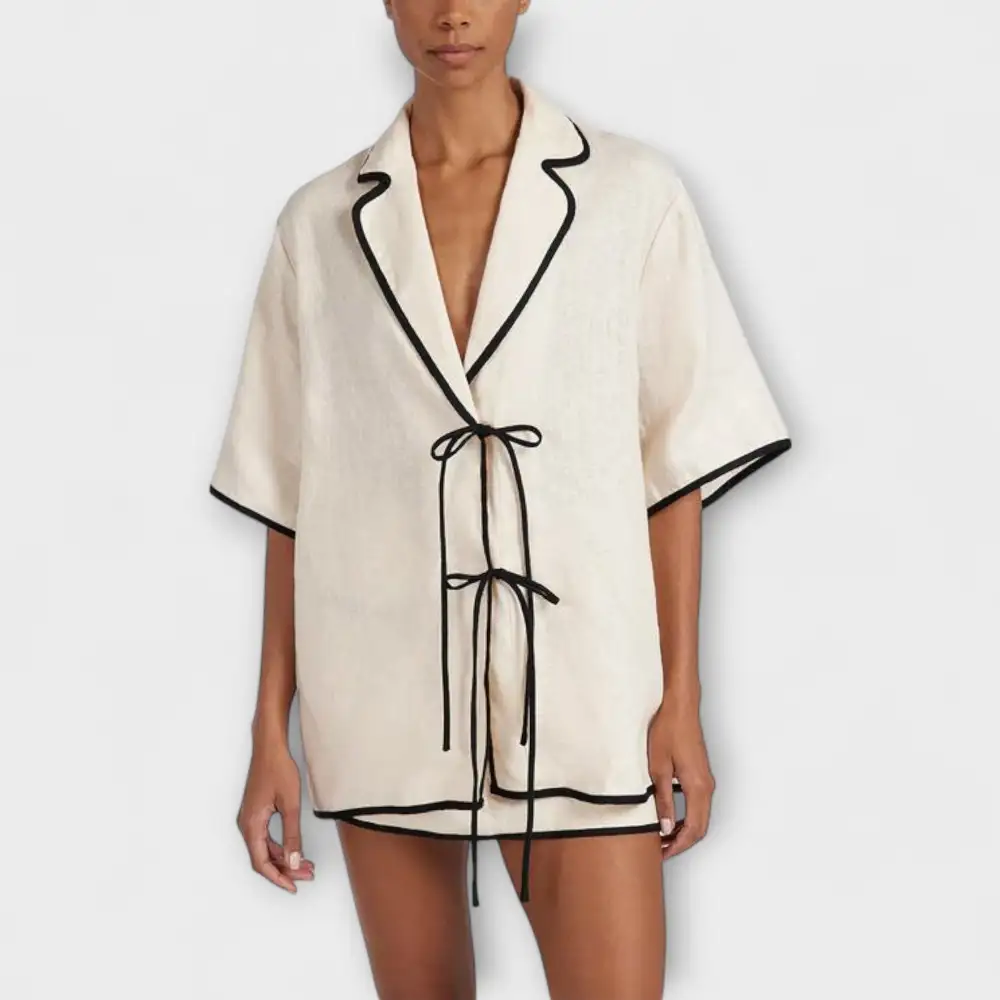V-Neck Skirt Shorts Matching Set