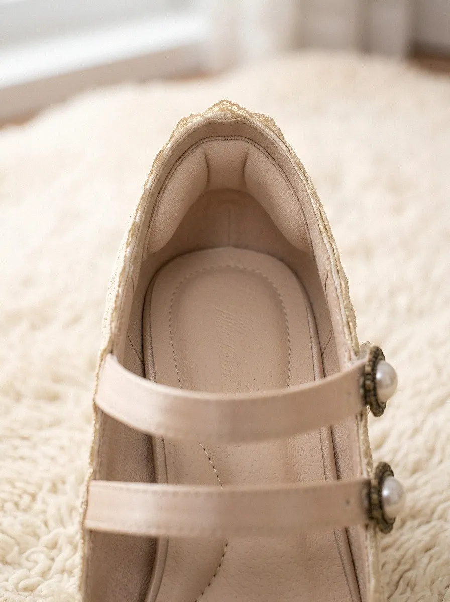 Festival Lace Pearl Women's Bavarian Occasion Heels