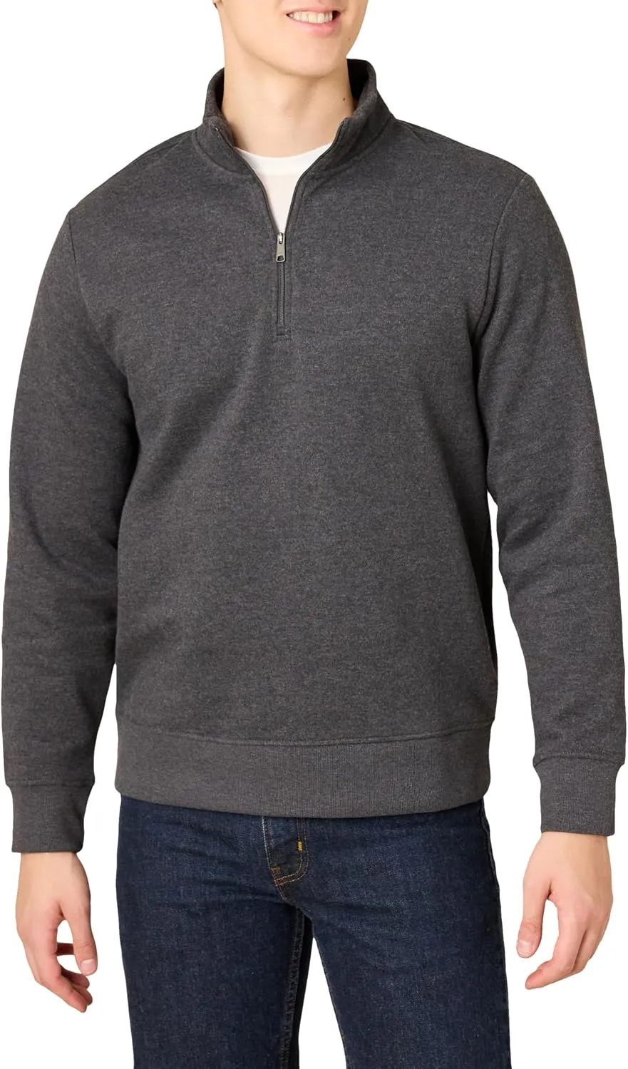 Amazon Essentials Men's Regular Fit Long-Sleeve Quarter-Zip Pullover Fleece Sweatshirt with Mock Neck, Midweight