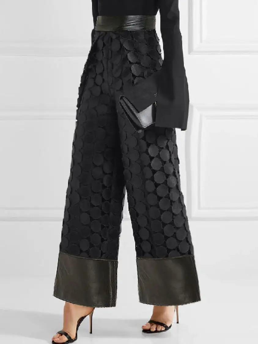 Women's Wide Leg Polka Dot Loose Fit Pants