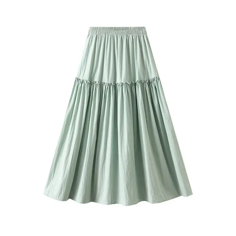 Comfort High Waist Bow Decorated Midi Skirt