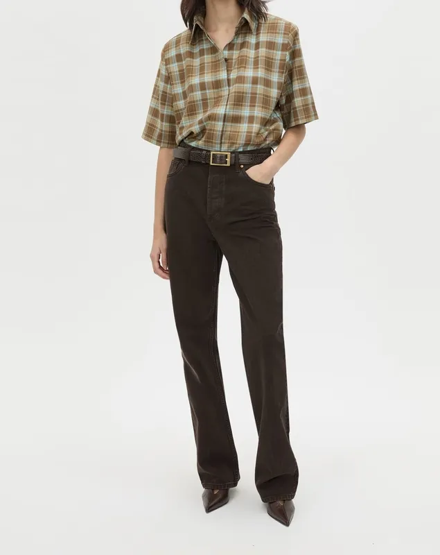 Chocolate Check Short Sleeve Checked Shirt