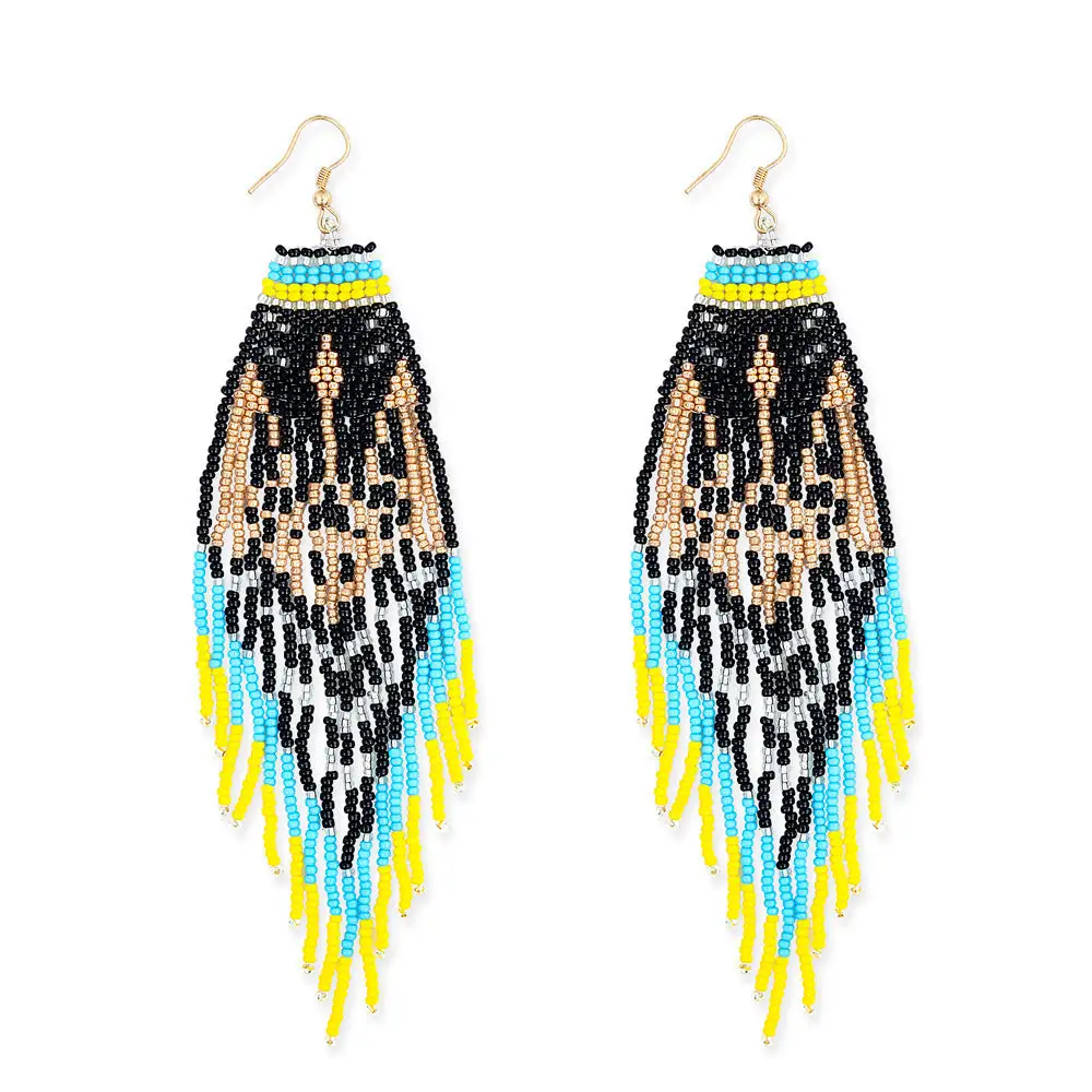 Expressive Framed Artful Beaded Earrings