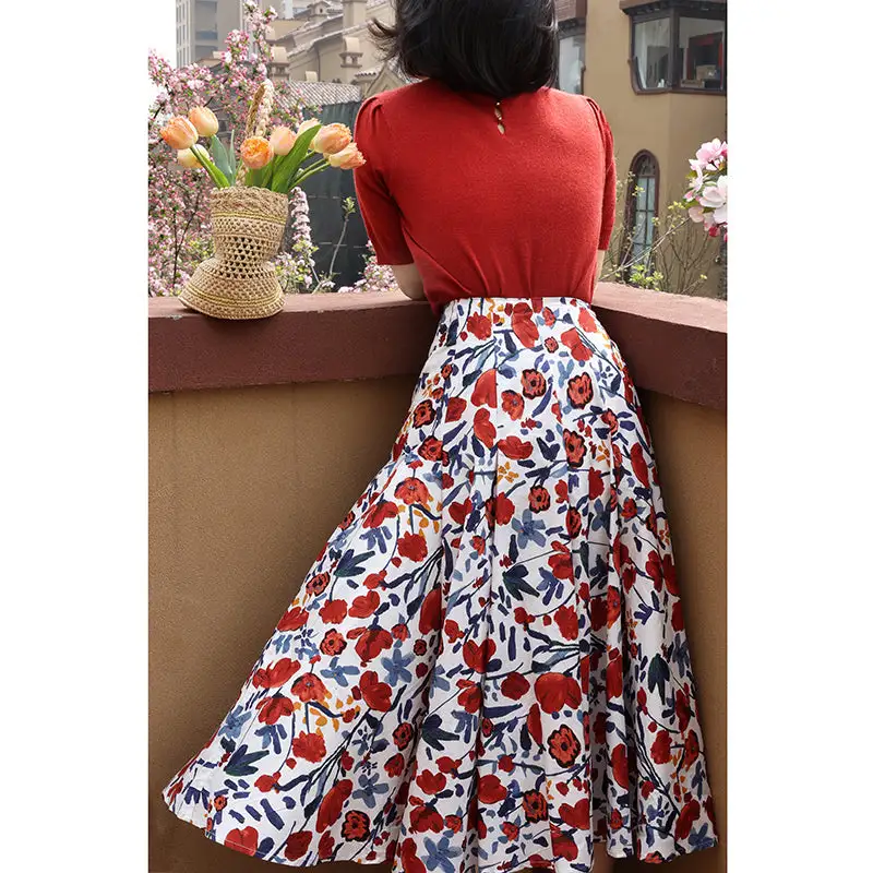 Comfortable Market Everyday Casual Floral Skirt