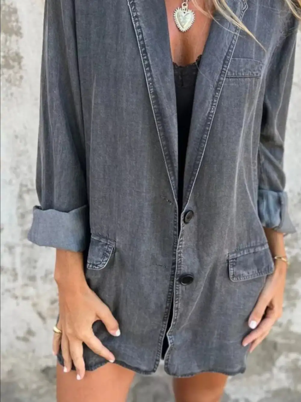 Full Size Button Down Blazer Plus Size