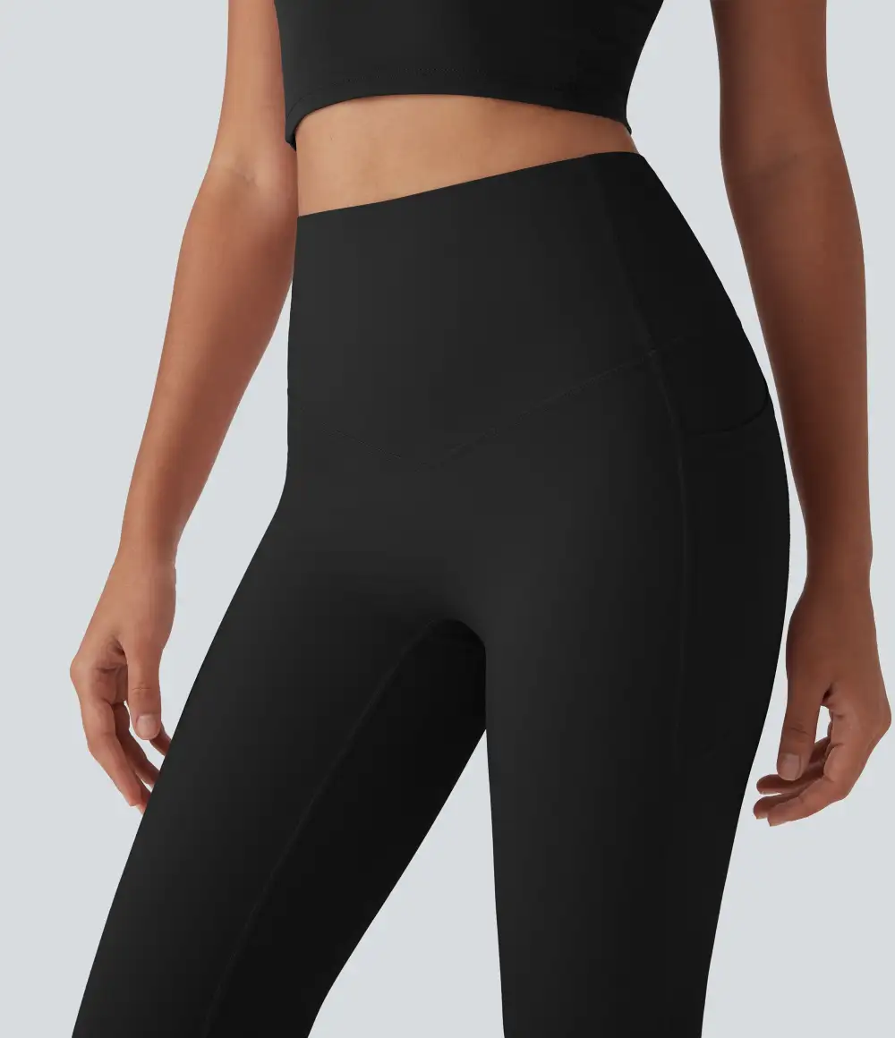 UltraSculpt Cool Quick Dry SoCinched High Waisted Tummy Control Shaping Yoga Leggings with Pockets-UPF50+