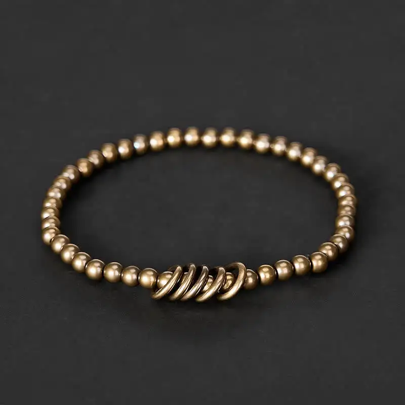 Small Beads Brass Bracelet